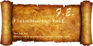 Fleischhacker Emil névjegykártya